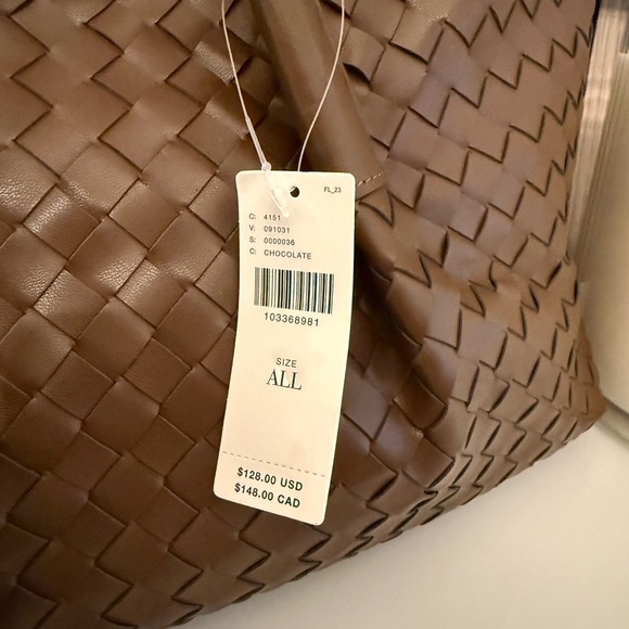 Anthropologie Brown Woven Leather Tote Bag - Picture 6 of 6